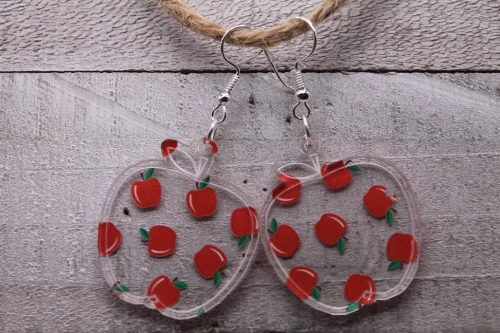 Apple Acrylic Dangle Earrings