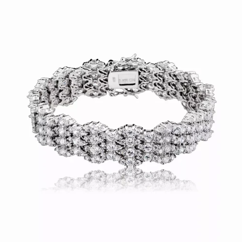 Collette Z Sterling Silver Cubic Zirconia Cuff Bracelet