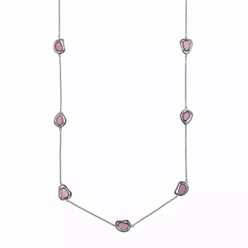 Collette Z Sterling Silver Purple Cubic Zirconia Stones Necklace
