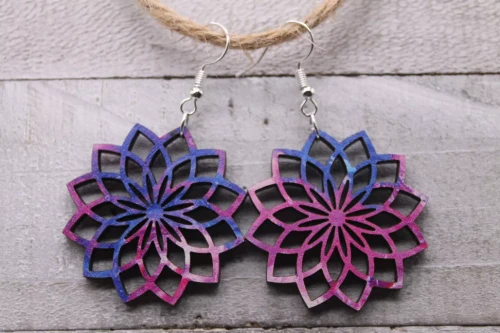 Flower Dangle Earrings - Double Sided