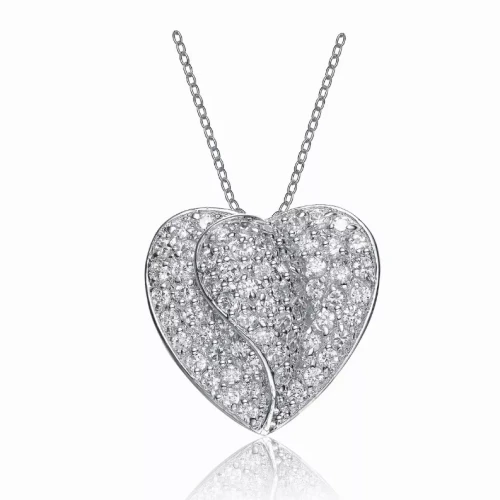 Collette Z Sterling Silver Cubic Zirconia Dangling Pendant Necklace