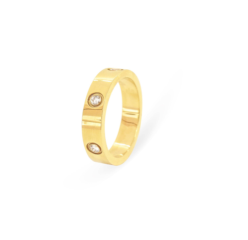 CARRIE 18K GOLD PAVE STACKABLE RING - SAMPLE