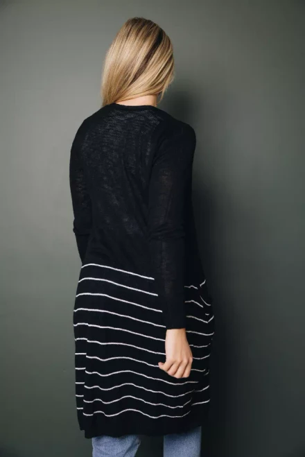 Phoebe Striped Long Cardi