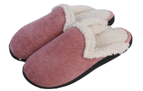 Women's Memory Foam House Fleece Trim Knit Sweater Slipper