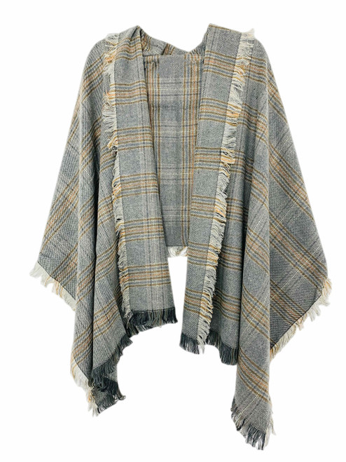 Plaid Fringe Blanket Scarf