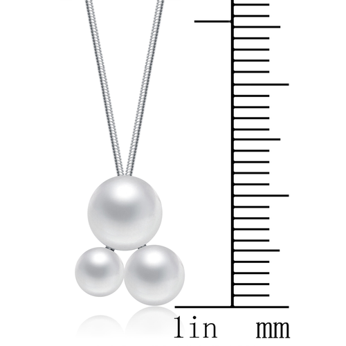 Collette Z Base Metal Cubic Zirconia Triple Pearl Necklace
