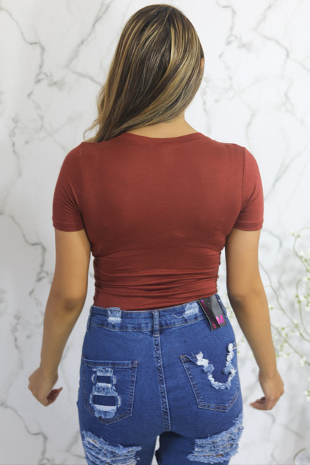 Josephina V-neck Bodysuit With Pocket