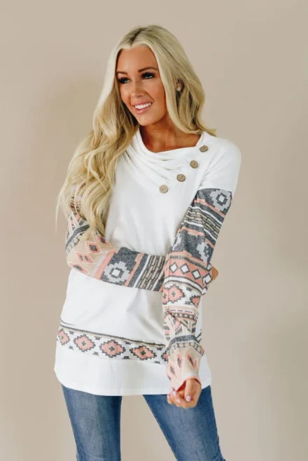 Dare to Do Buttoned Nomadic Sweatshirt