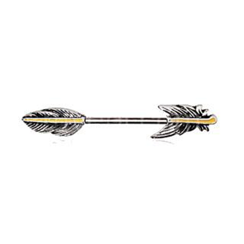 316L Stainless Steel Golden Feather Nipple Bar