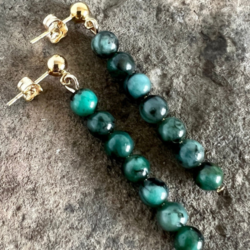 Emerald Bead Earrings