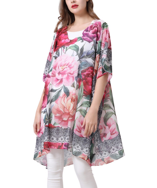 Peony V-Neck Floral Tunic