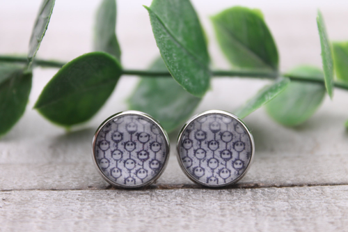 Tiny Jack Faces || Glass Stud Earrings || Hypoallergenic
