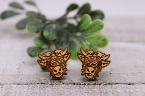 Headband Highland Cows || 15mm Stud Earrings