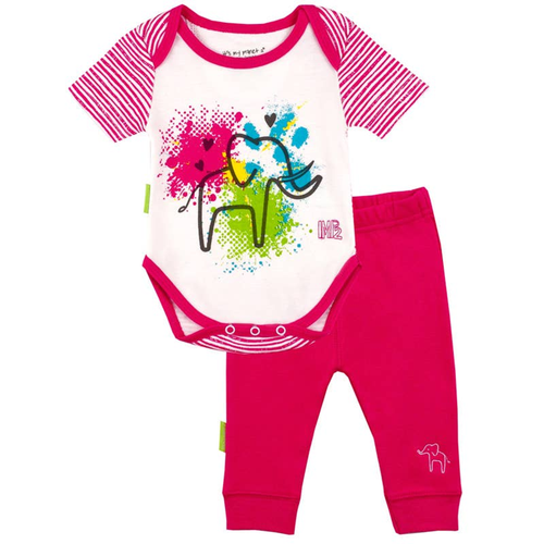 Savanna Splash Short Sleeve Bodysuit & Pant Set