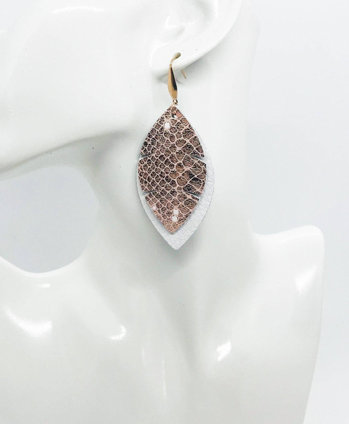 Metallic Snake Leather Earrings 