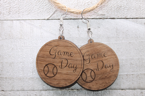 Game Day Baseball Dangle Earrings