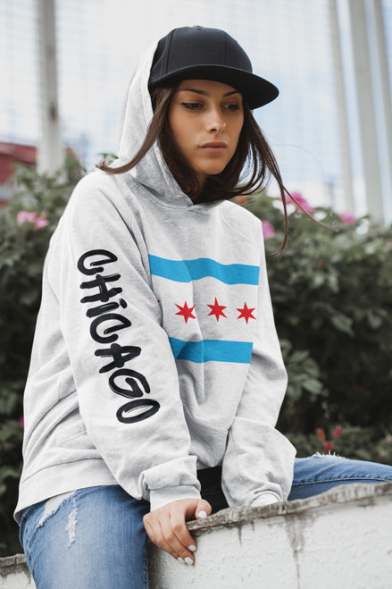 Chicago Flag Hoodie - Graffiti
