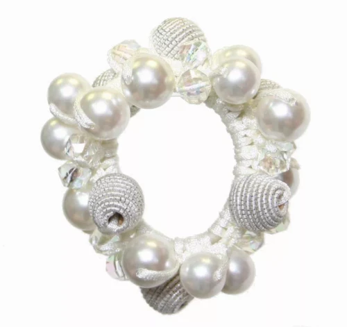 Beaded, Threaded Elastic Ponytail Holder