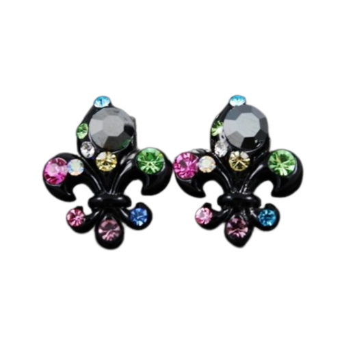 Studded Fleur De Lis Earrings
