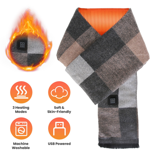 Electric Heated Winter Scarf USB Heating Neck Wrap Unisex Heated