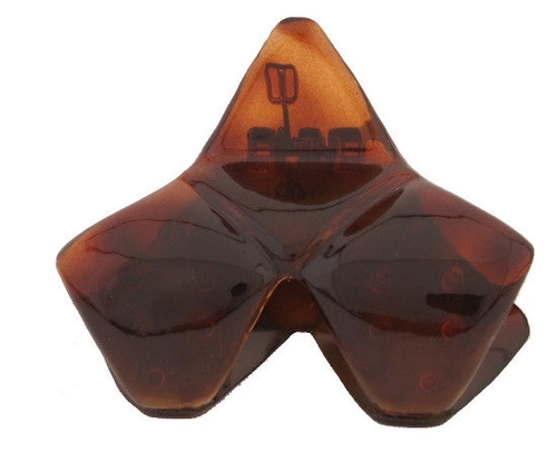 Tri Square Pyramid Tortoise Shell Hair Claw