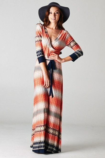 Surplus Coral Navy Maxi Dress
