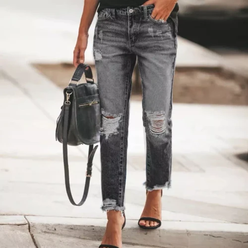 Distressed Hole Ripped Jeans