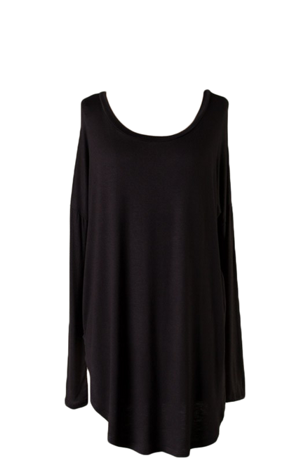 The Boyfriend Long Sleeves Top Black