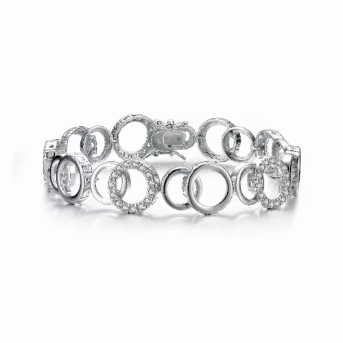 Collette Z Sterling Silver Cubic Zirconia Multi Circle Bracelet