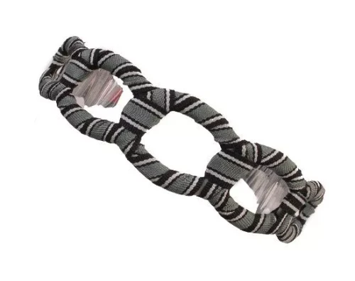 Wide Striped Fabric Headband with Open Rings