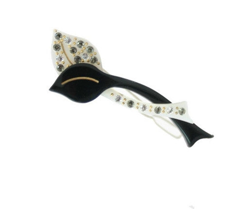 Wire Magalia Barrette with Rhinestone Accents