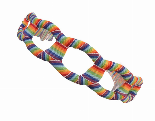 Wide Striped Fabric Headband with Open Rings