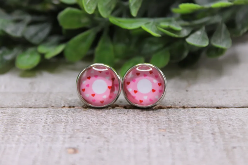 Valentine's Donuts || Stud Earrings