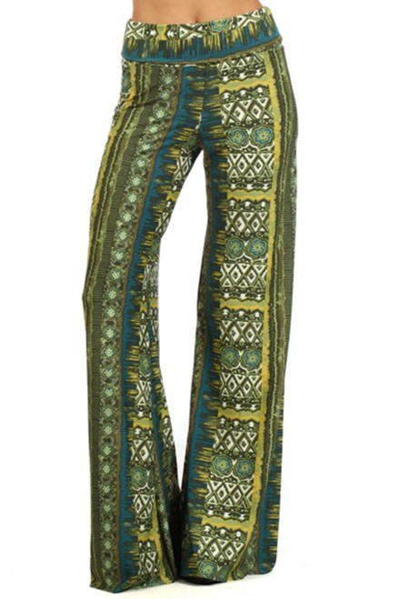 High Waist Tribal Printed Palazzo Pants