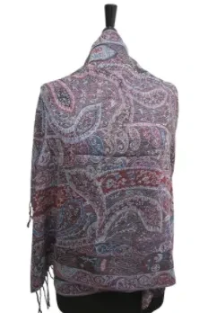 Paisley Print Pashmina Black