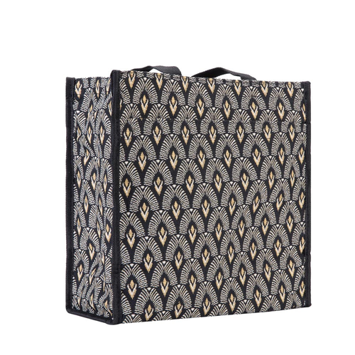 BLACK AND WHITE LUXOR SHOPPER BAG