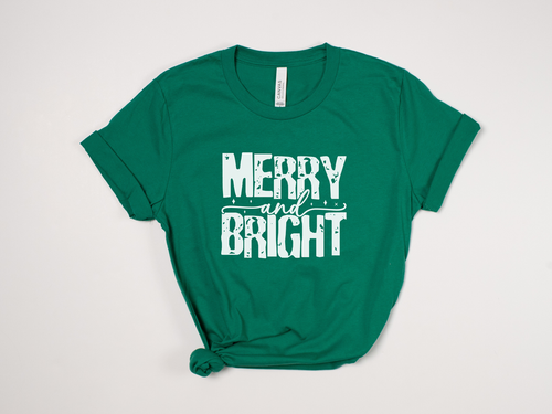 Merry and Bright Festive Christmas Holiday Shirt