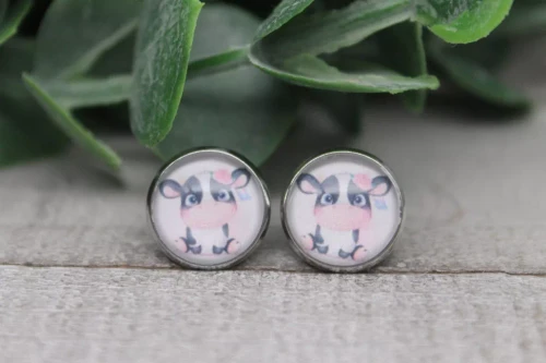 Baby Calf  Glass Stud Earrings