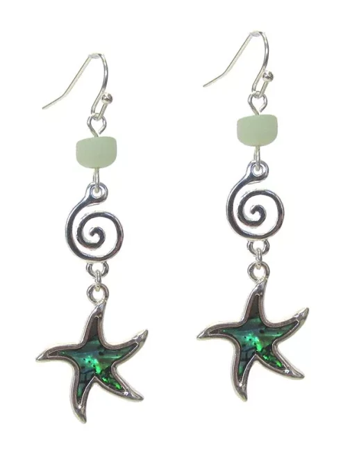 Sea Life theme Abalone Earrings - Starfish