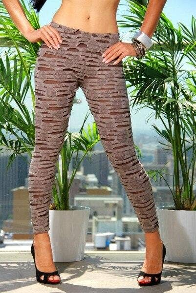 Destroyed Leggings With Ruffled Details