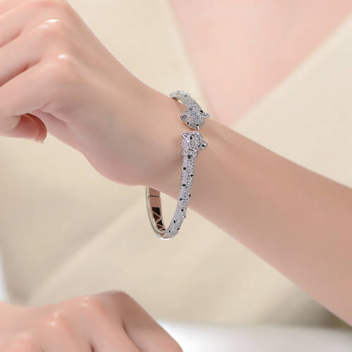 Collette Z Rhodium Plated Fauna Bangle Bracelet