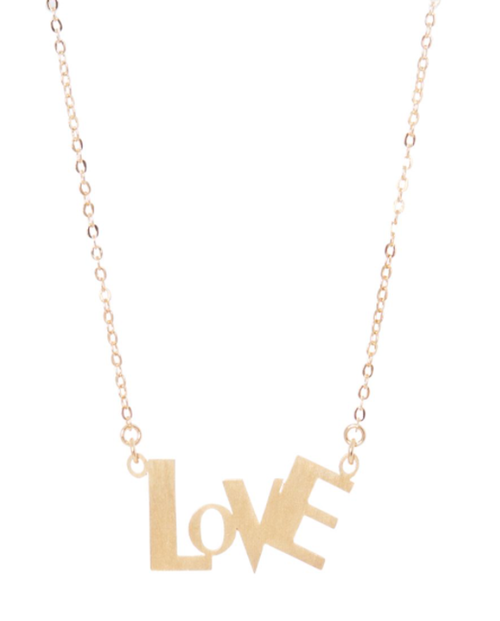 14k Gold Plated Love Pendant Necklace