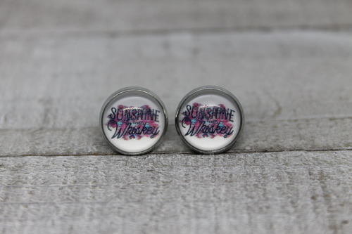 Sunshine & Whiskey  Glass Stud Earrings