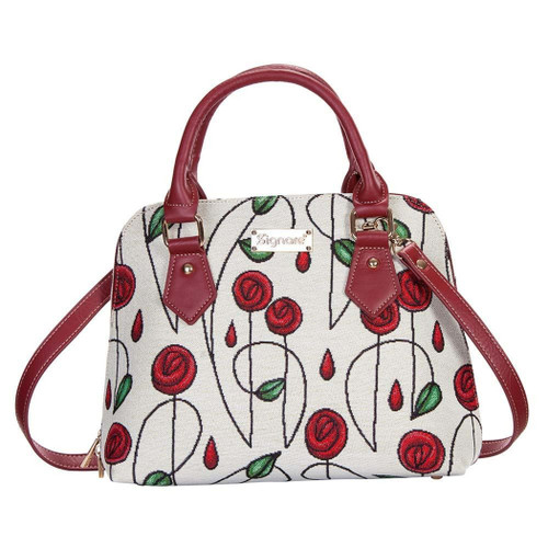 Rennie Mackintosh Simple Rose Convertible Top Handle Purse Handbag