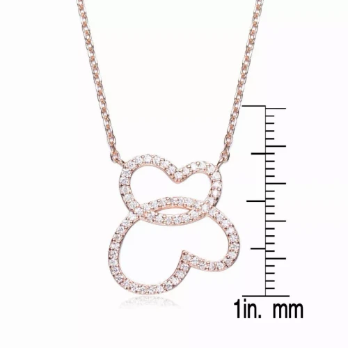 Collette Z Rose-plated Sterling Silver Cubic Zirconia Butterfly Necklace