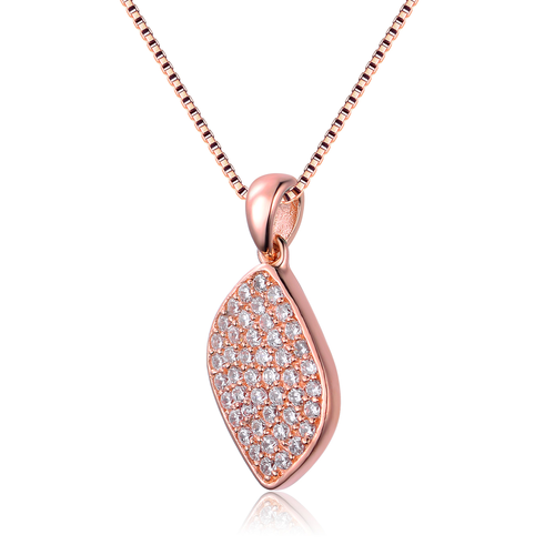Collette Z Rose Gold Overlay Cubic Zirconia Pave Necklace
