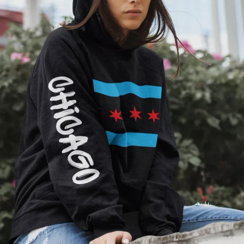 Chicago Flag Hoodie - Graffiti