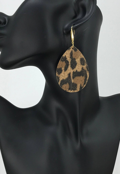 Mini Cheetah Suede Leather Earrings 