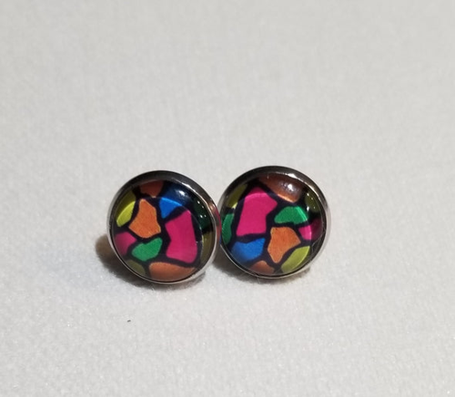 Animal Print 12mm Stud Earrings
