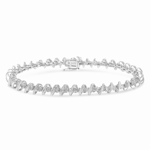 Sterling Silver 1/2carat Total Diamond Weight Rose-Cut Diamond Tennis Bracelet